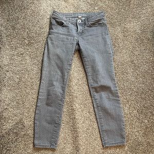Banana Republic gray polka dotted cropped jeans